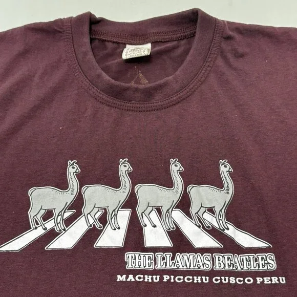 Inca Machu Picchu Cusco Peru Llamas Beatles TShirt Women Size S Souvenir Trip - Picture 3 of 10